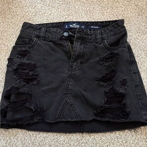 Hollister Vintage Charcoal Distressed Mini Skirt